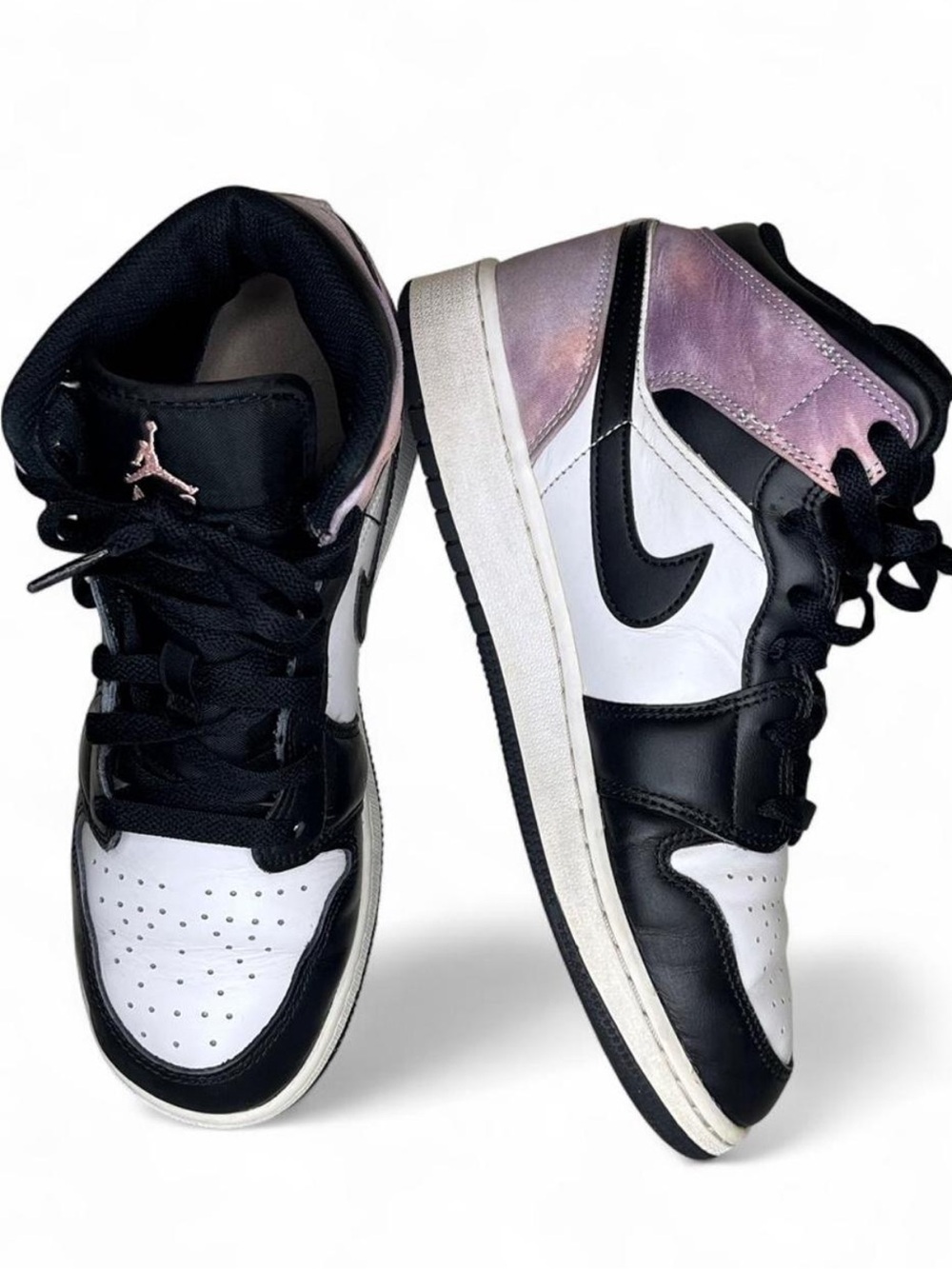 Jordan 1 Mid Nike Air Force High-Top Size 8 Sneakers - 6.5 Youth Shoes